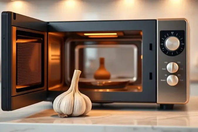 Benefícios de usar micro-ondas para descascar alho rapidamente na cozinha