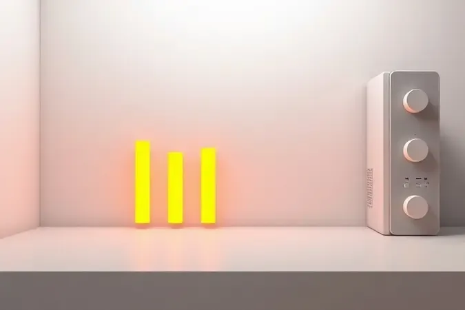 Representação visual do ciclo de ativação do micro-ondas com barras iluminadas alternando intensidade e temperatura de cor