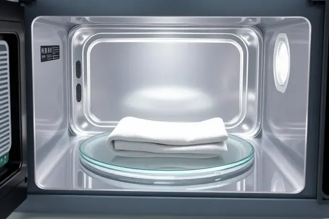Dicas para prevenir ferrugem em micro-ondas: interior limpo e seco com sílica gel e pano para manutenção regular.