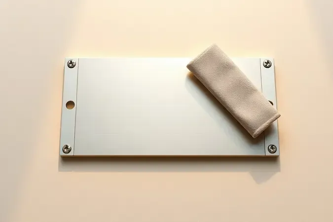 Render 3D conceitual de limpeza delicada da placa de mica com pano de microfibra para maior durabilidade