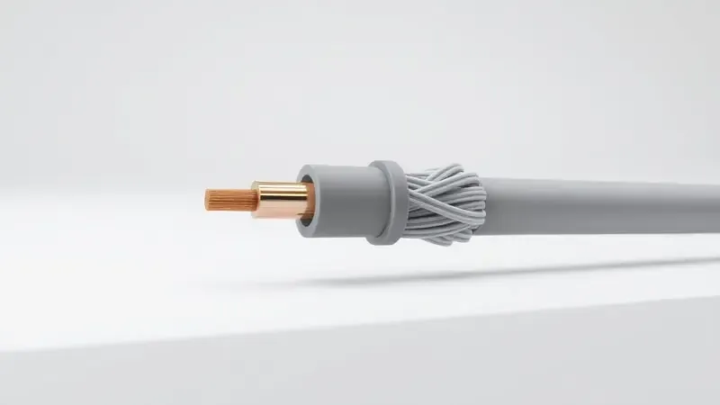Comparação visual entre fio sólido e cabo flexível com condutores de cobre expostos em render 3D conceitual.