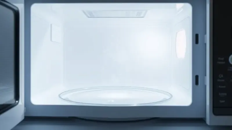 Função limpa fácil em micro-ondas 20 litros representada por vapor e superfície antiaderente em ambiente clean