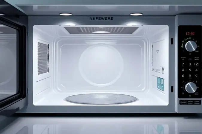 Limpeza e segurança do micro-ondas Continental MC34 com superfícies antiaderentes em render 3D