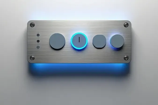 Ilustração conceitual de painel de controle moderno com botão relógio iluminado em destaque para localização facilitada.