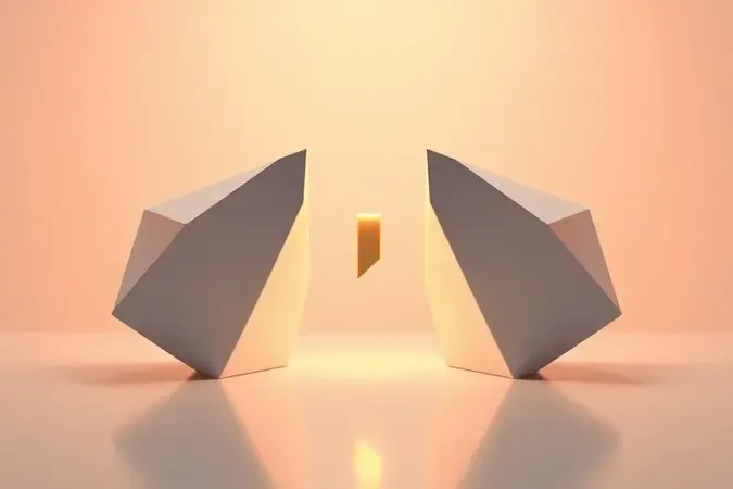 Duas formas geométricas idênticas com seta dourada entre elas representando a técnica de substituição para diferenciar onde e aonde.