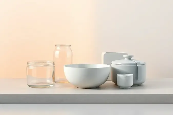 Representação conceitual de diferentes materiais de utensílios de cozinha indicando quais são seguros para uso no micro-ondas.
