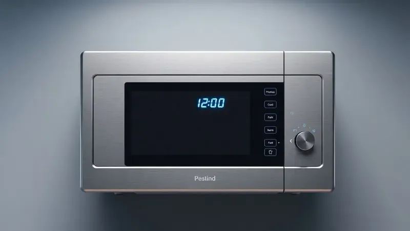 Painel digital e usabilidade do micro-ondas Continental MC34 em render 3D conceitual