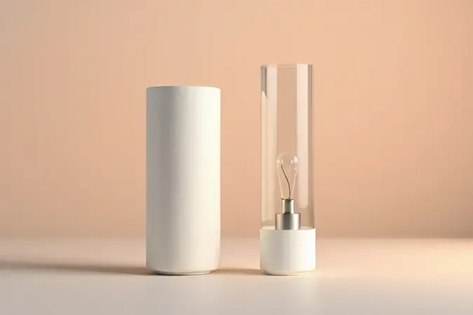 Comparação visual entre fusível cerâmico e fusível de vidro para micro-ondas em renderização 3D