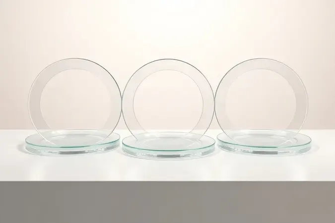 Comparação conceitual de diferentes tipos e tamanhos de pratos de vidro para microondas